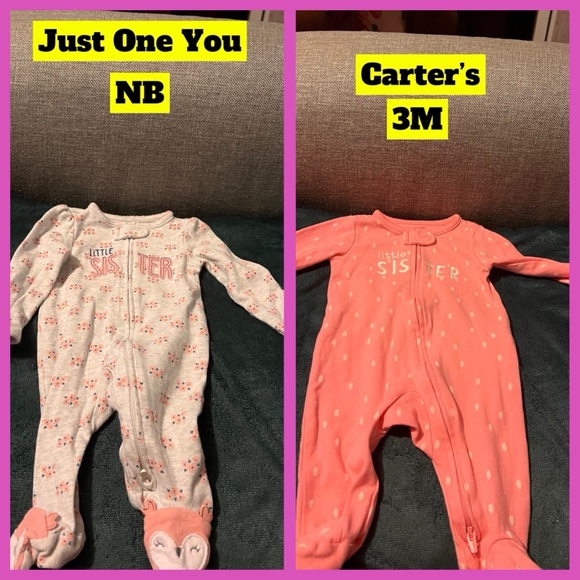 16 + items of Baby girl little sister onesies and outfits. NB, 0-3, 3-6, 6-9 - Picture 5 of 10